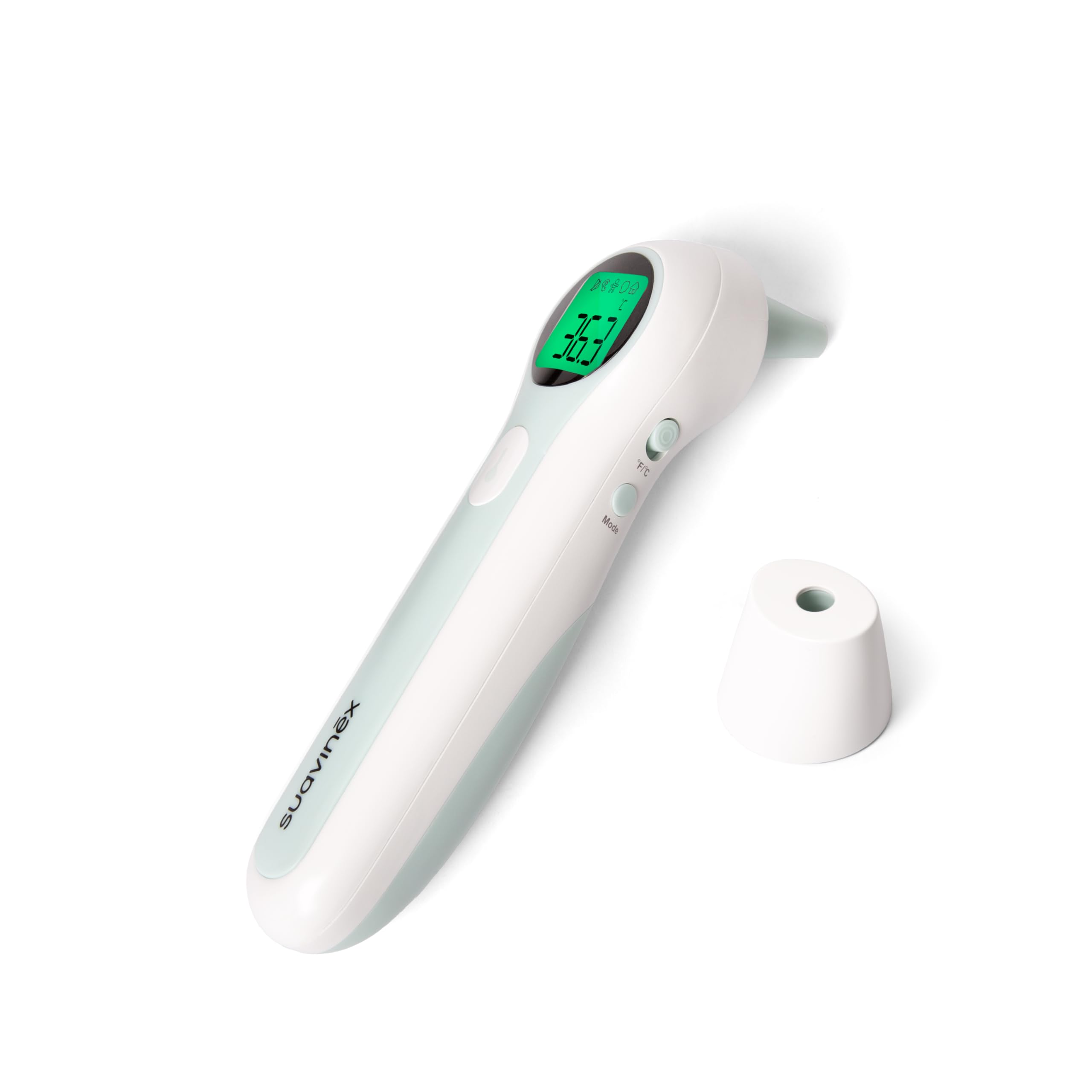Suavinex, Termometro Digitale Neonato, Infrarossi, Senza Contatto, Misurazione Fronte e Orecchio, Lettura Rapida in 1 Secondo, Preciso, Modalità Neonati, Bambini e Adulti, con custodia, Pile Incluse