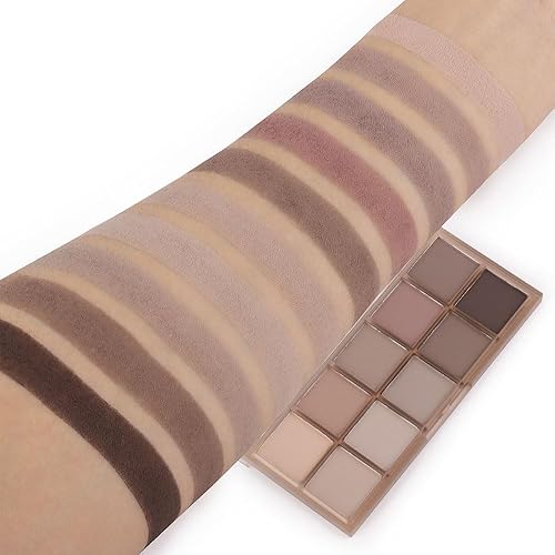 Miniatura 3 de evpct Paleta de sombra de ojos mate de 10 colores para mujeres mayores, marrón nude, rosa, cacao, gris topo, malva, crema mate neutra, ahumado, mini