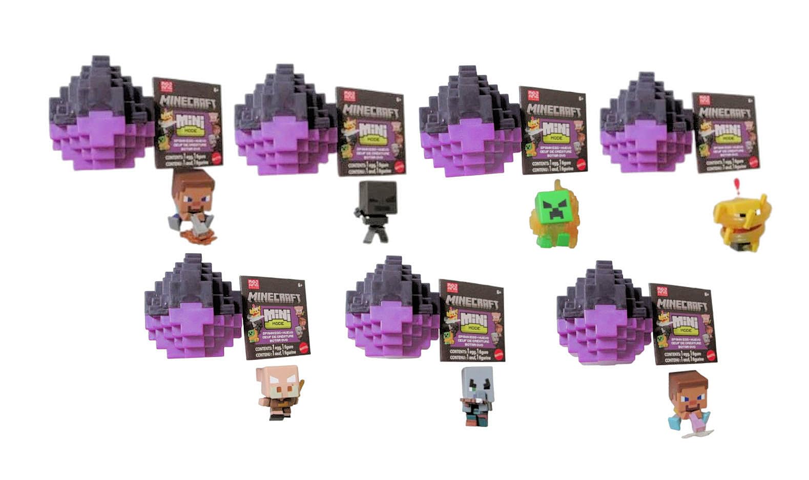 Minecraft Mattel Mini Mode Spawn Egg - Caja ciega coleccionable, paquete de 3, a partir de 6 años, HXT64-956K