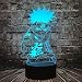Veilleuse Figures D'anime Uzumaki LED à intensité variable 3D USB Télécommande Touchez 7 couleurs Lampe à lave Noël souvenir pour garçon fille enfant jouets pour bébé (Uzumaki)