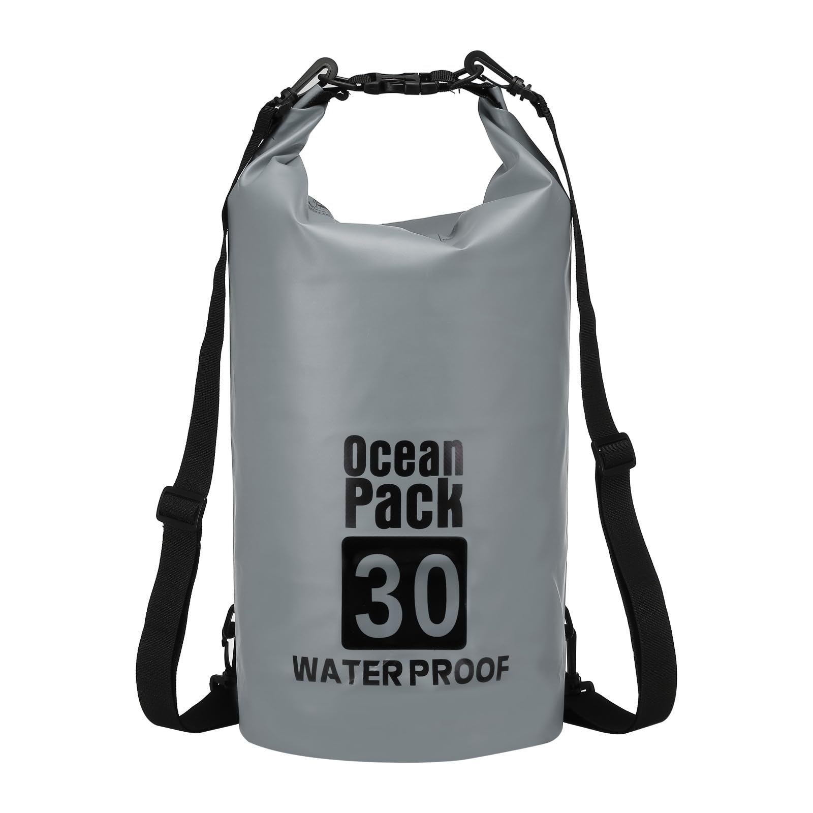 YELARXI Waterproof Dry Bag, 30L Fit for Women Men Water Proof Bags Lightweight Dry Storage Floating Backpack with Whistle for Travel Backpacking Boating Kayaking Camping (Gray)