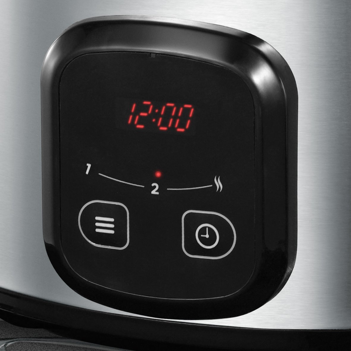 Russell Hobbs Mijoteur Electrique [Familial] Maxicook (6 L, Cuve 2 en 1 en ceramique amovible: cuisson sur plaque ou brûleur à gaz, Commande digitale, 3 réglages de cuisson, Base en inox) 22750-56