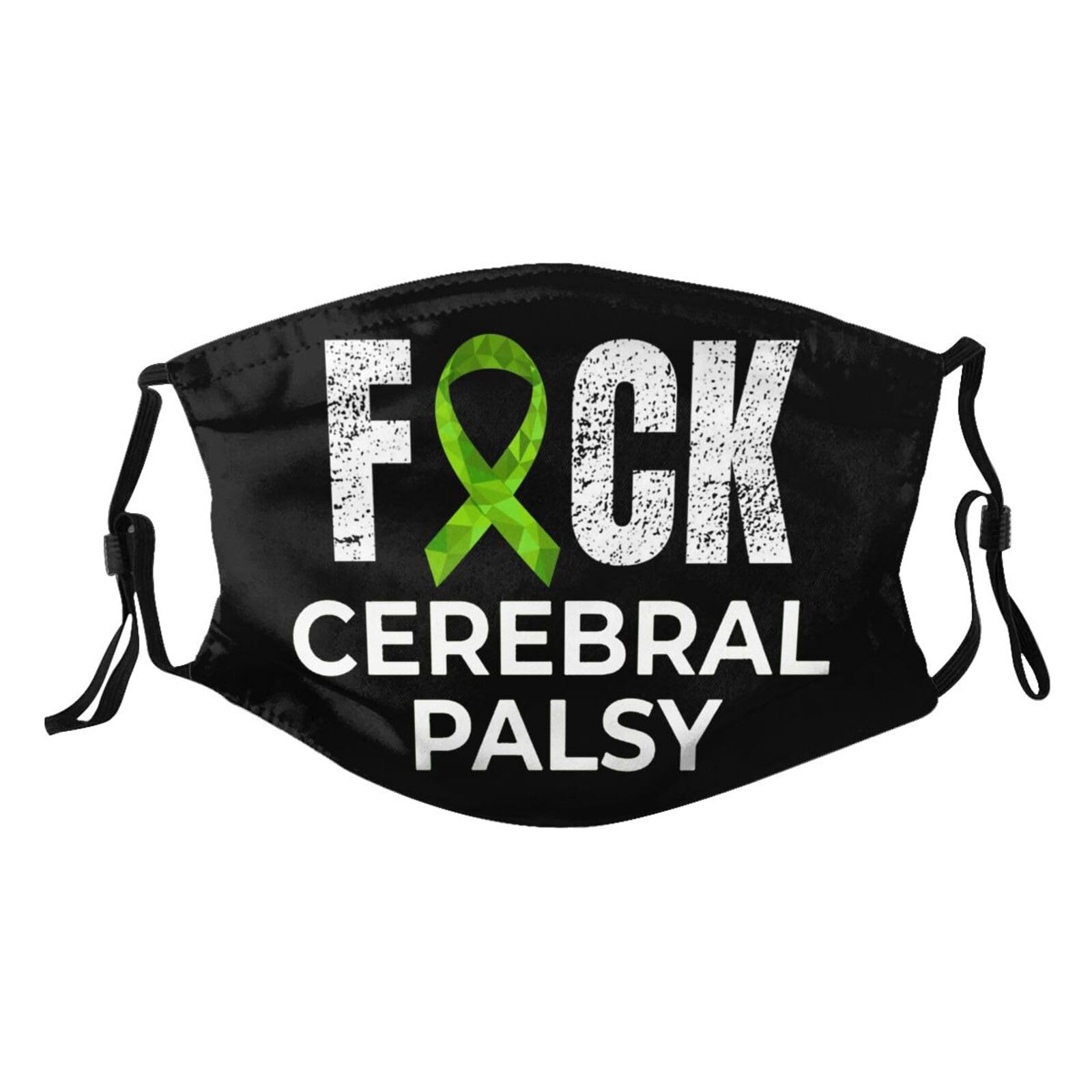 Fuck Cerebral Palsy Awareness Ribbon Adult Dust Mask Adjustable Dust Face with 2 Filter98