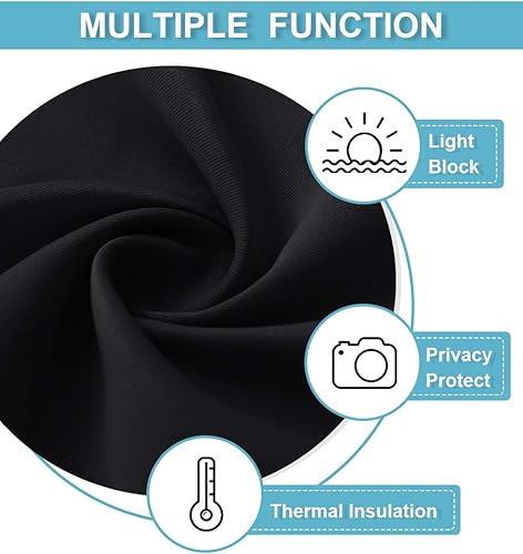 Miniatura 7 de RYB HOME - Cortinas opacas para ventanas grandes, dividen y dan privacidad, a prueba de sonido, para sala, dormitorio, patio, puerta, sótano, 1