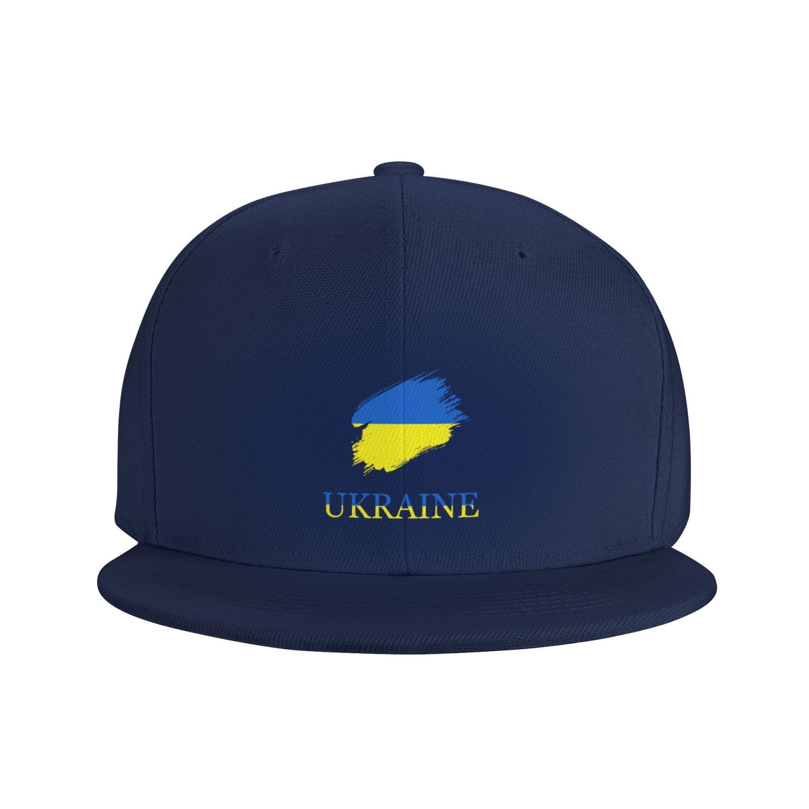Amazingtr Unisex Navy Blue Brush Ukrainian Ukraine Flag Baseball Cap Snapback Hat Adjustable Flat Bill Brim Hat