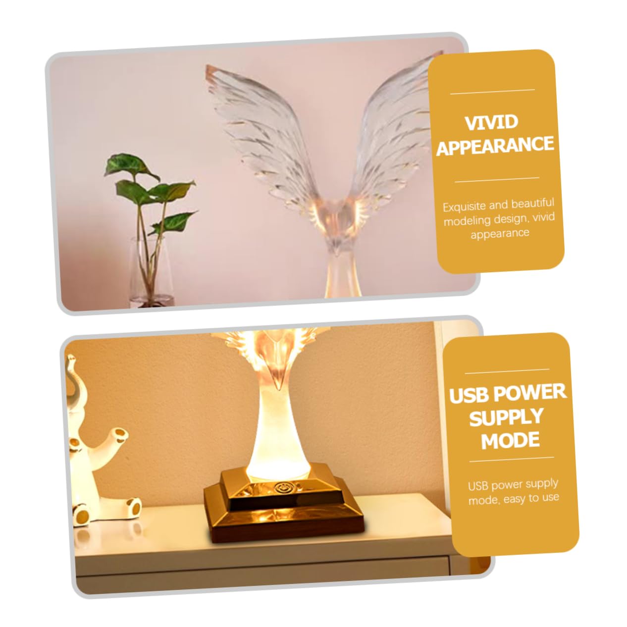 OSALADI Dekorative Tischleuchte mit Touch, 1800ma, Gold Acryl, Retro | Multifunktions Leuchte, Wohnzimmertisch und Schreibtisch Deko, Kreative Gestaltung für Zuhause