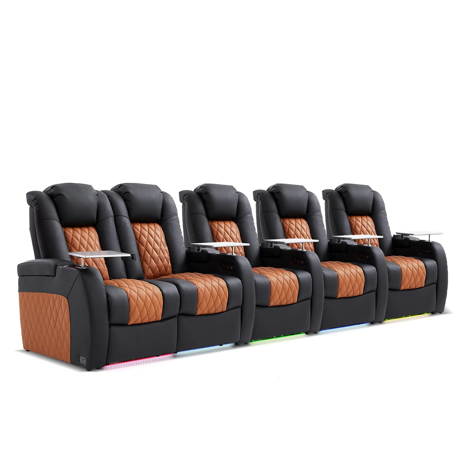 Weilianda Home Theater Seating, Top Grain Leather Movie Theater Chair