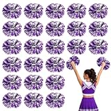 THARAHT 24 PCS Cheerleading Pom Poms14.5 Inch Fluffy Sports Pom Poms with Solid Handle Lightweight Vibrant Cheer Pom Poms for Cheerleading Squad Sports Game Party Stage Performance Festival Decoration
