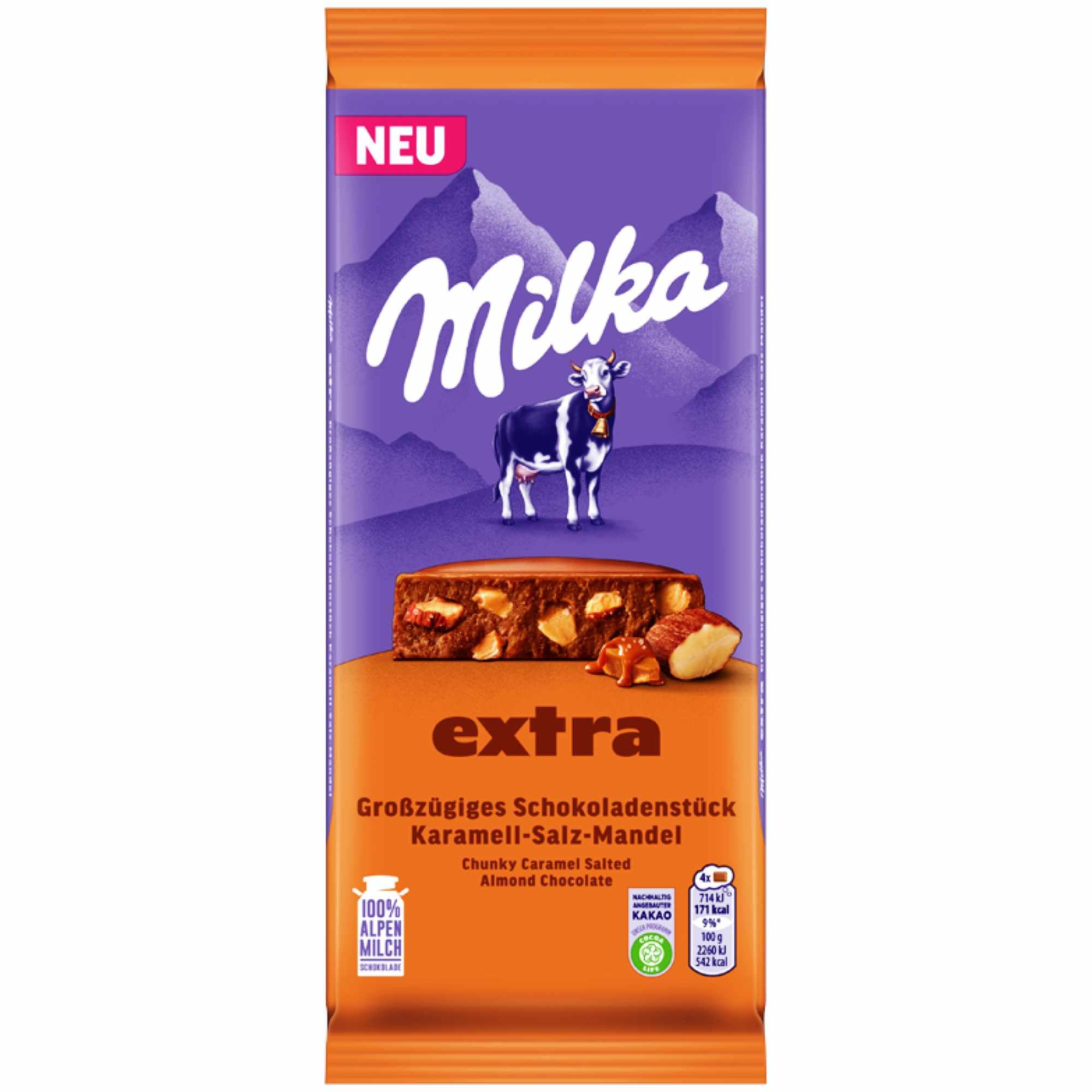 usy Bundle für Milka Extra Karamell Salz Mandel (14x190g) Tafel VPE + usy Block