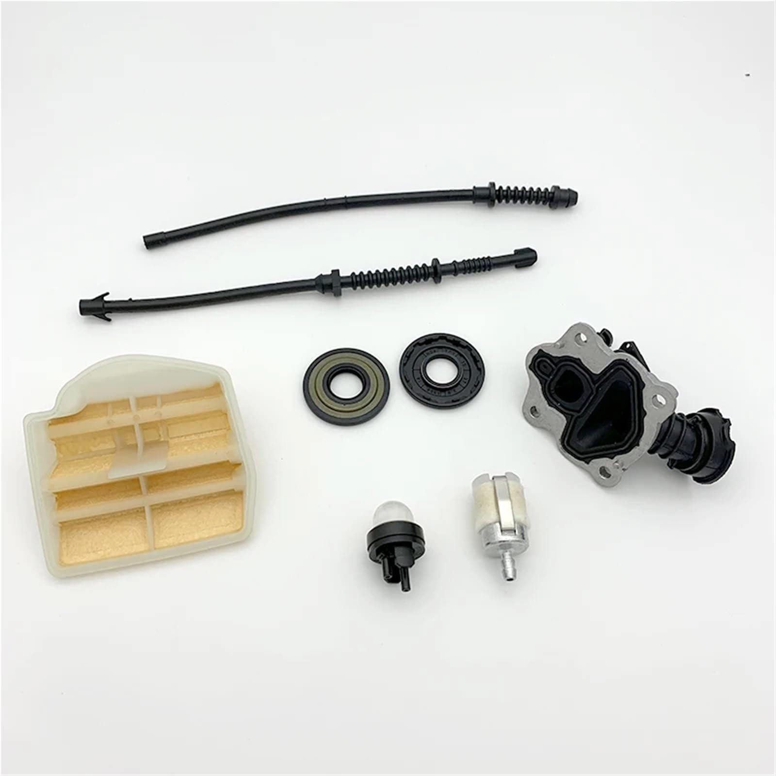 Filtro de aire, colector de admisión, línea de retorno de combustible, manguera, filtro, compatible con motosierra de gasolina HU-SQV-AR-A 450, 445 E, 450E, 445E, 544082301
