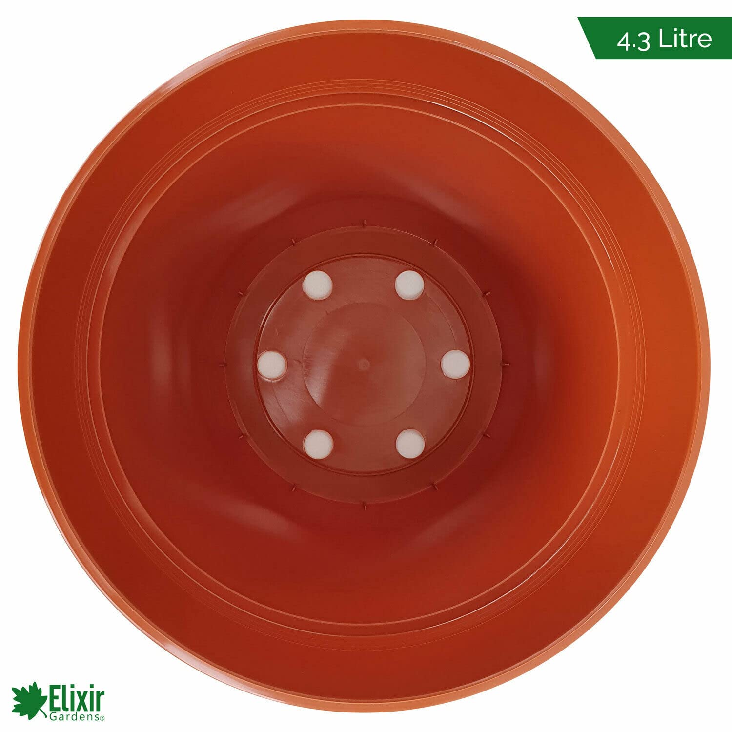 Elixir Gardens | Strong Deep Terracotta Recycled Plastic Plant Pots | Various Sizes/Quantities Available | 21cm x 20 - 3
