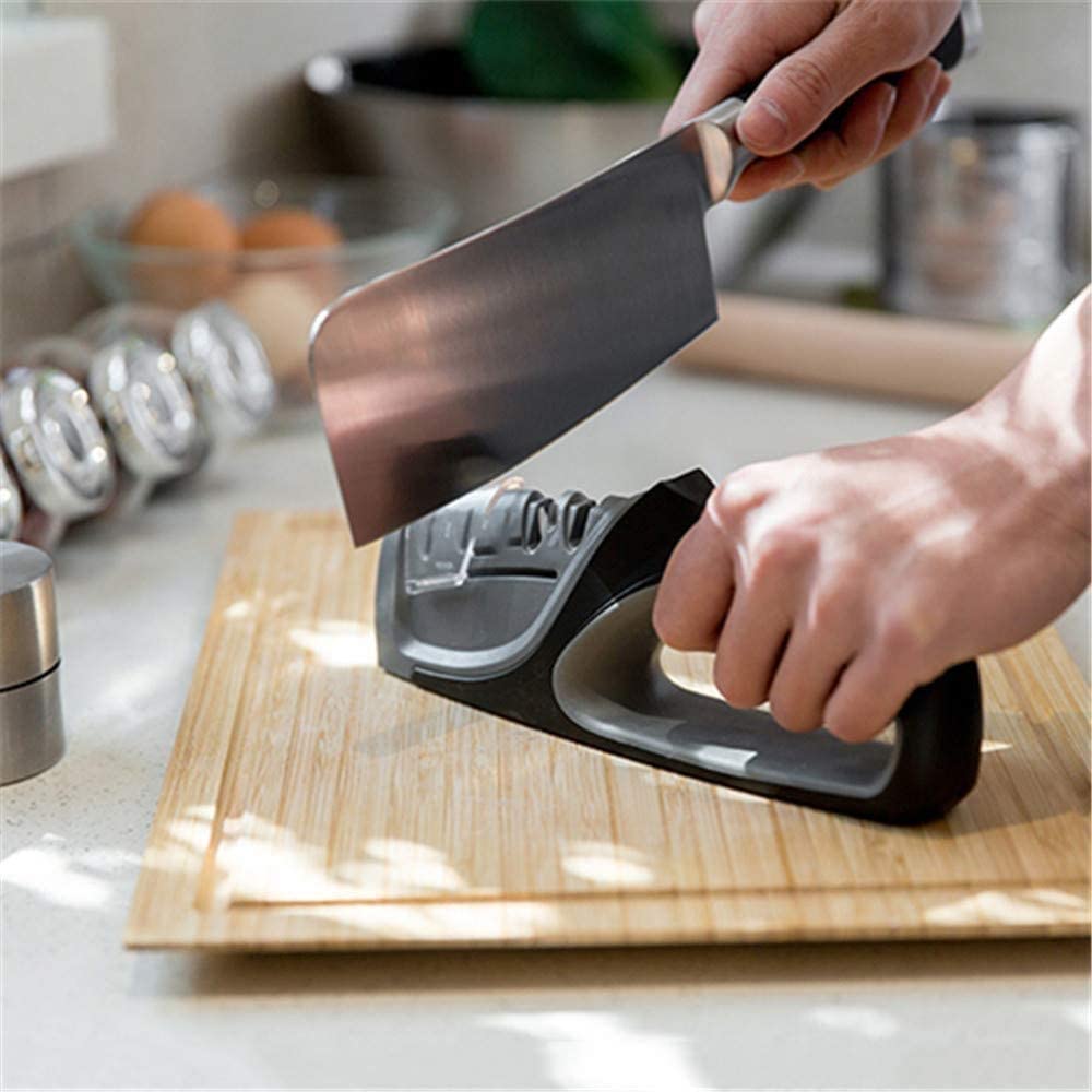 Coltello professionale da cucina 4 in 1, affilacoltelli da palcoscenico for ripristinare lame di coltelli non seghettate in modo rapido, sicuro e facile da usare for cucina, campeggio ed escurs