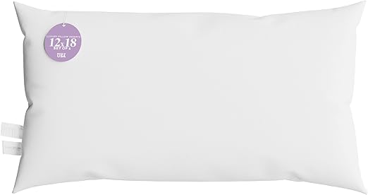12x18 inch Lumbar Pillow by Looms and Linens with Down Alternative Rectangle Throw Pillow - USA Made Lumbar Pillow Pack of 1
