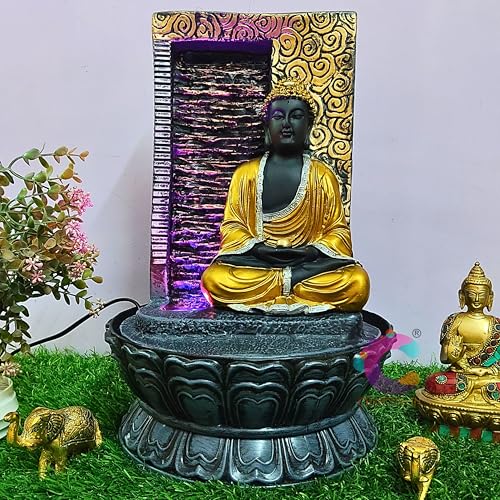 Image of Decorative Water Fountain for Home Decor, Office, Indoor & Outdoor, Garden, Puja Room, Vaastu, Reception, Spa, Gifting. (Meditating Buddha C-066)