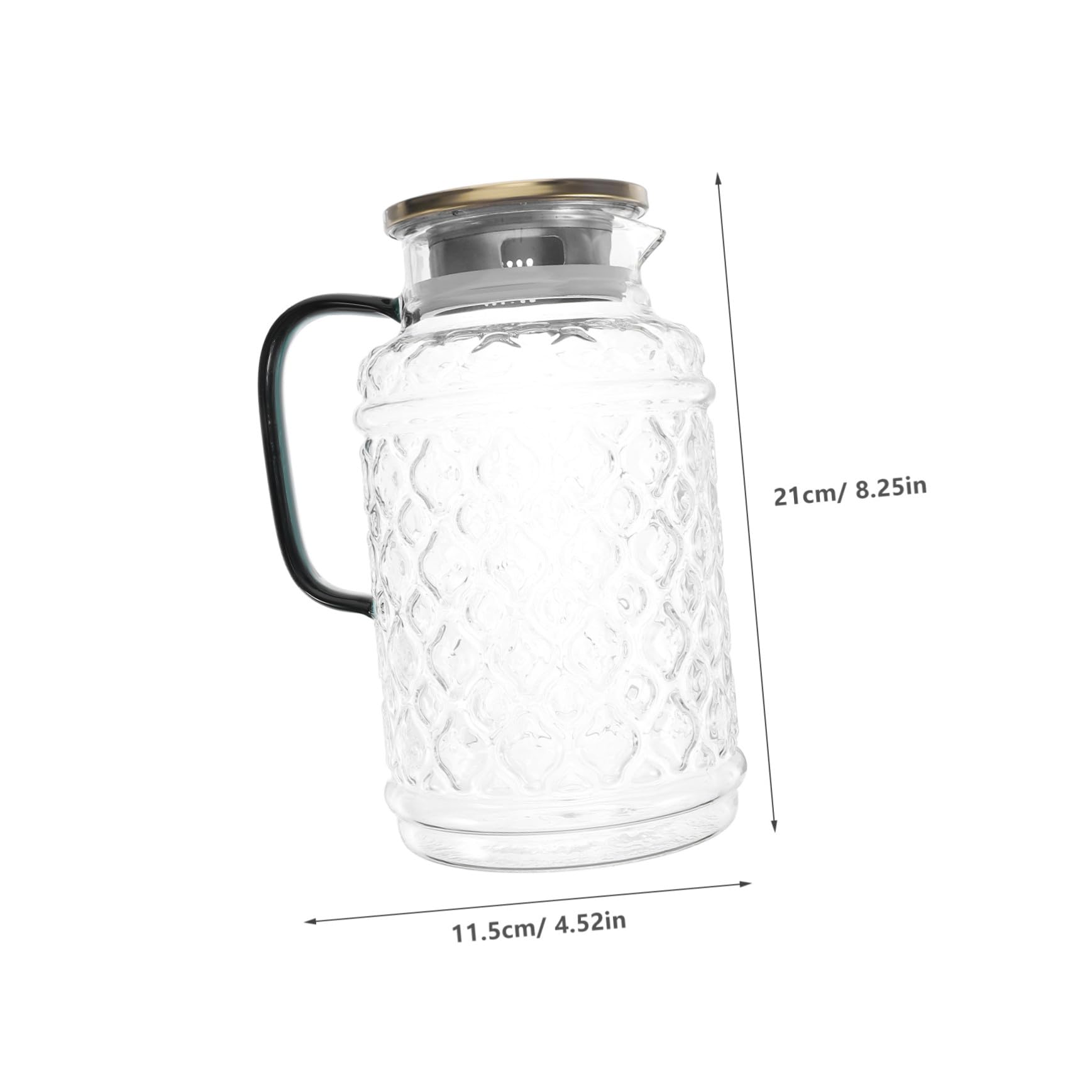 Jarra de Agua Fría Fácil de Almacenar de Vidrio Grueso con Tapa de 1.7l Diseño Clásico y Práctico para Uso en Sala o Cocina