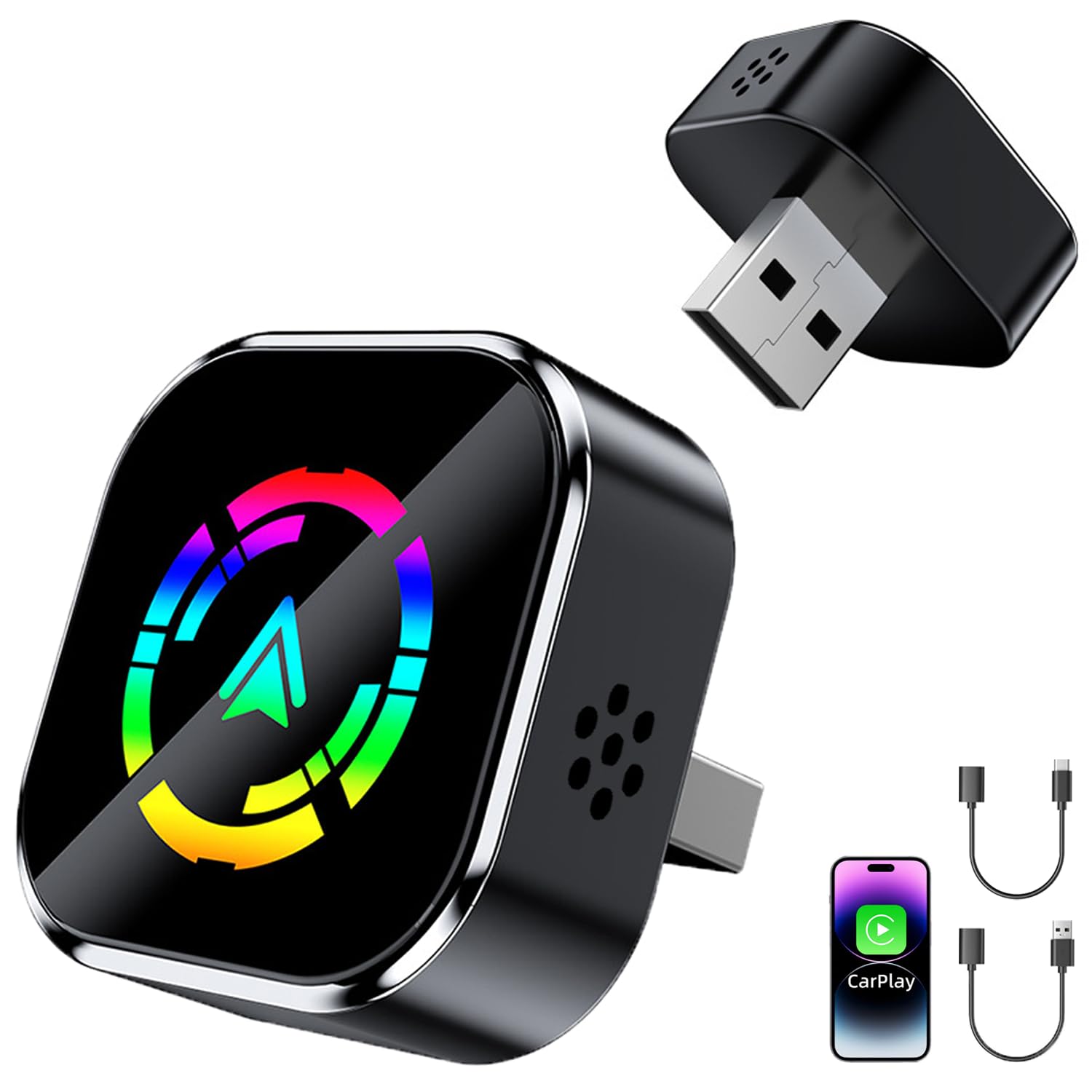 Adattatore wireless CarPlay 2025, Dongle CarPlay Wireless Car Play Adattatore Bluetooth 5.0 Plug & Play, Mini USB Car Play Adattatore di facile installazione adatto per auto post 2016