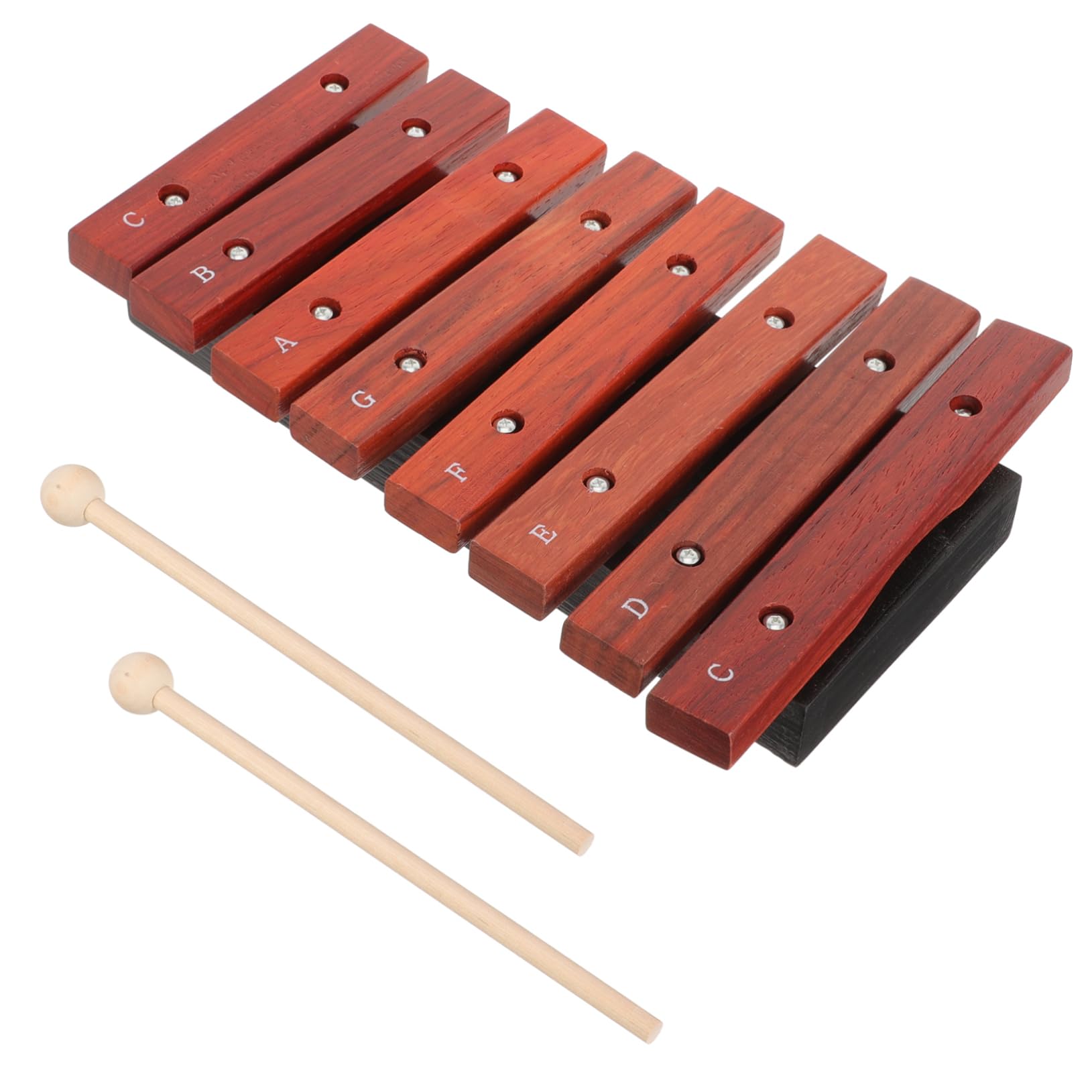Vaguelly 8-Tasten Holz Xylophon für Kleinkinder mit Holzschlägeln Leicht und Tragbar Pädagogisches Musikinstrument als Geschenk zur Hand Auge Koordination Zufällige Farbe