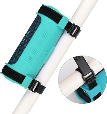 Silicone Case Cover Compatible with JBL Flip 6 Speaker, Protective Case JBL Flip 6 Travel Speaker Sleeve with Shoulder Strap and Bike Strap for Bike Golf Cart Railing (Light Green)