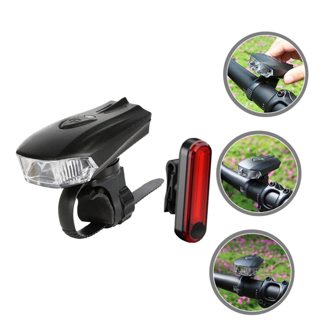 Toyvian Luces Bicicleta USB Recargables Delantera y Trasera Impermeables Accesorios Esenciales