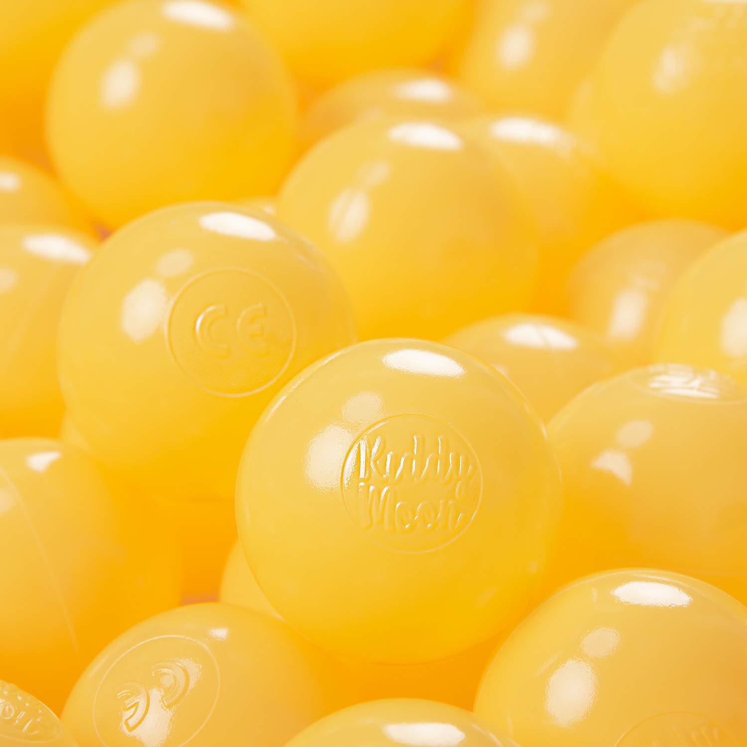 KiddyMoon Soft Plastic Play Balls For Children 100 Balls/6Cm-2.36In Colourful Made In EU, Yellow — image 1