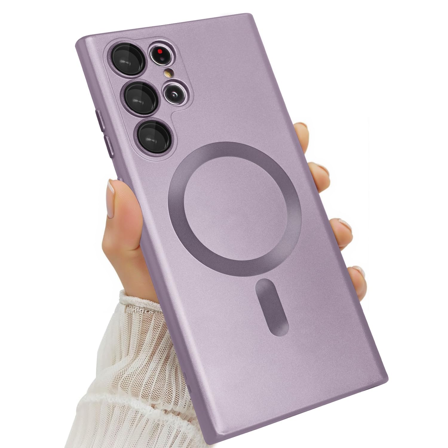 Amzfield Magnetic for Samsung Galaxy S22 Ultra Case for Women Men Girls [Compatible with MagSafe] [Camera Lens Protector] Matte Cute Slim Soft