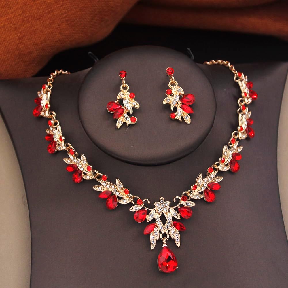 Bridal Wedding Crown and Jewelry Sets for Women Tiara and Necklace Earrings Tiaras Crowns With Jewelry Sets Princess Crown Set Party Birthday Accessories