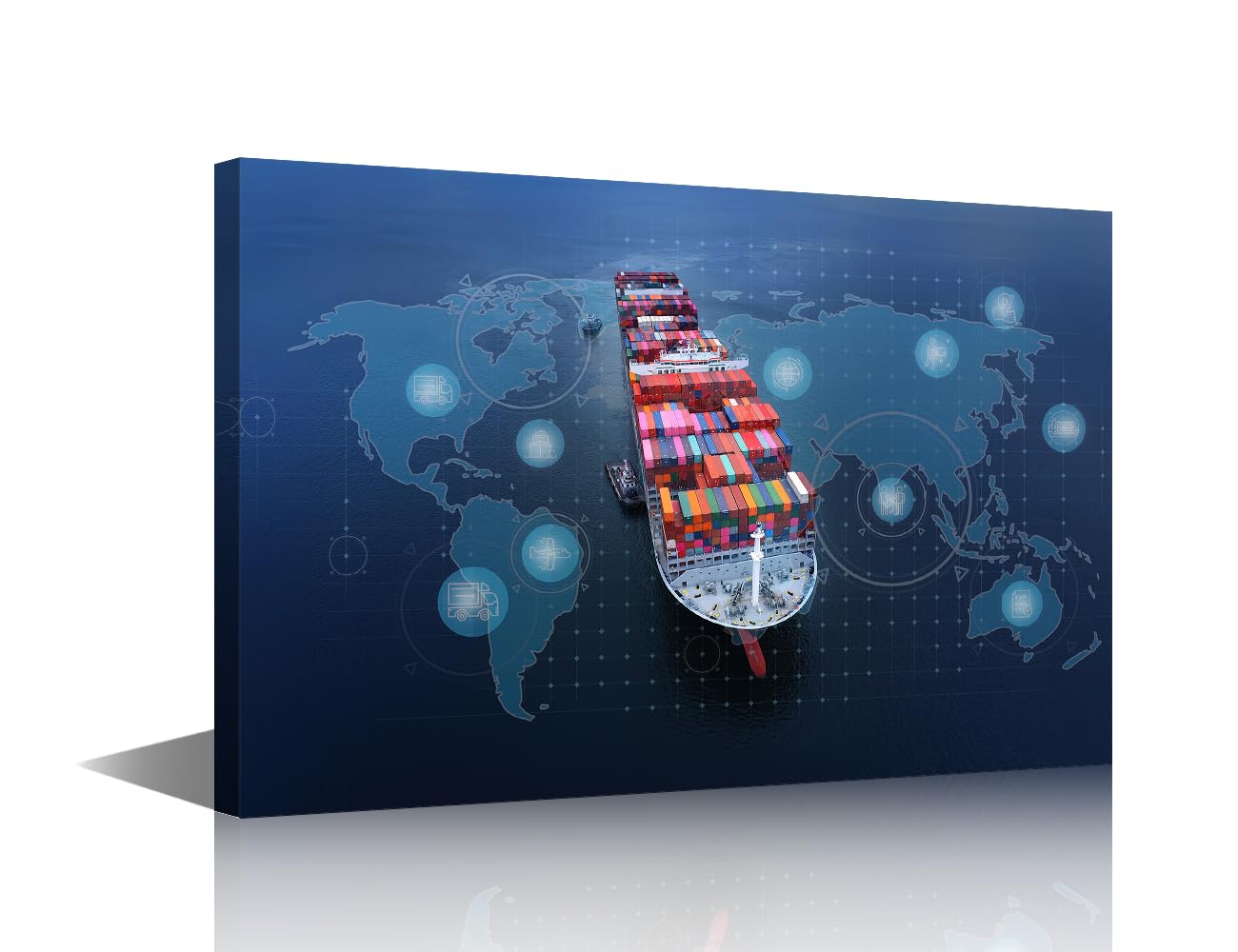 TISHIRON Canvas Wall Art Export Business Picture Prints Logistic Wall Art Decor Living Room Modern Transportation Pictures Motivational Artwork Paintings Artwork Home Decoration 1Pcs 36x24in