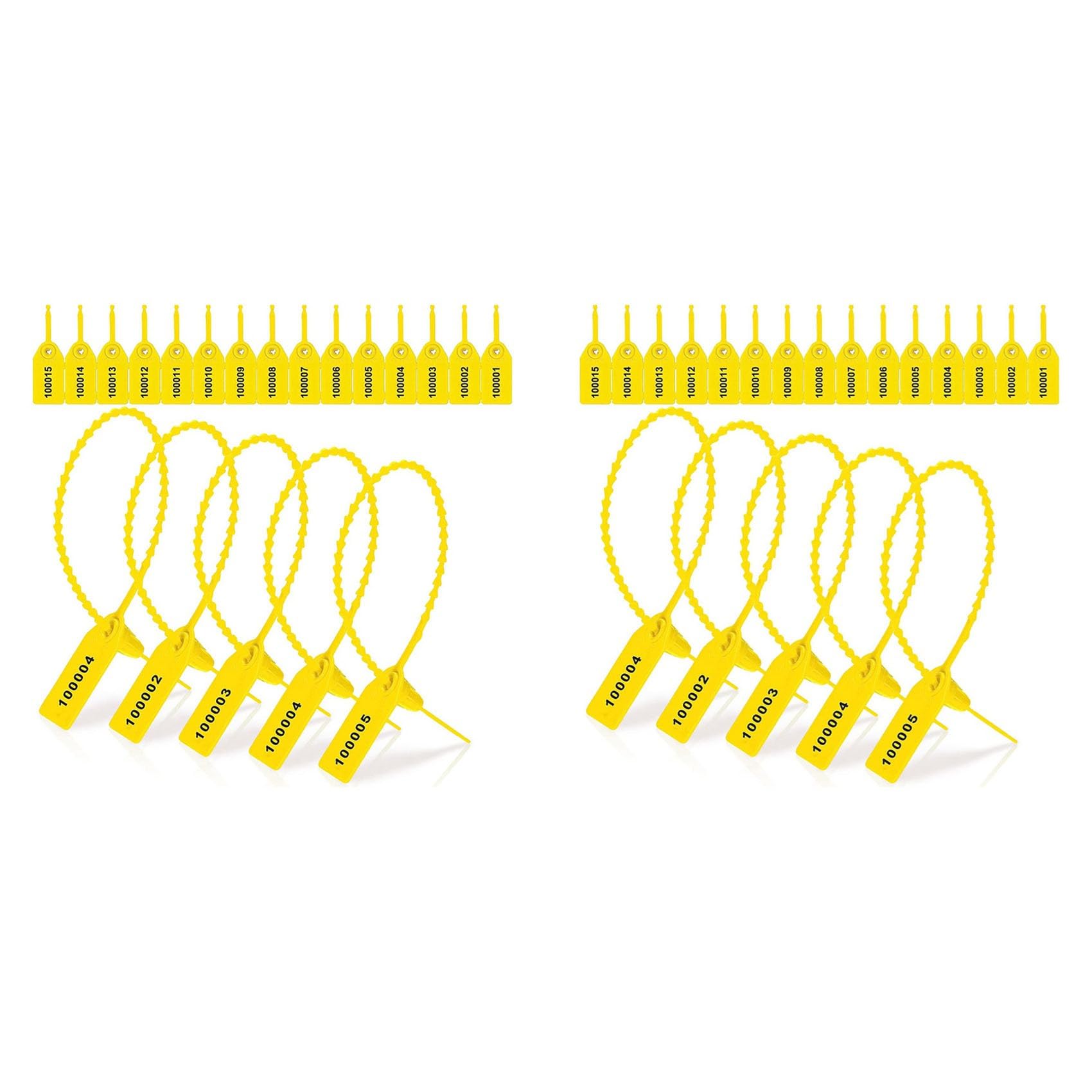 Ctrlzs Yellow 2000 Pcs Plastic Tamper Seals Fire Extinguisher Tags Security Tags Seals Safety Numbered Zip Ties Labels (Yellow)