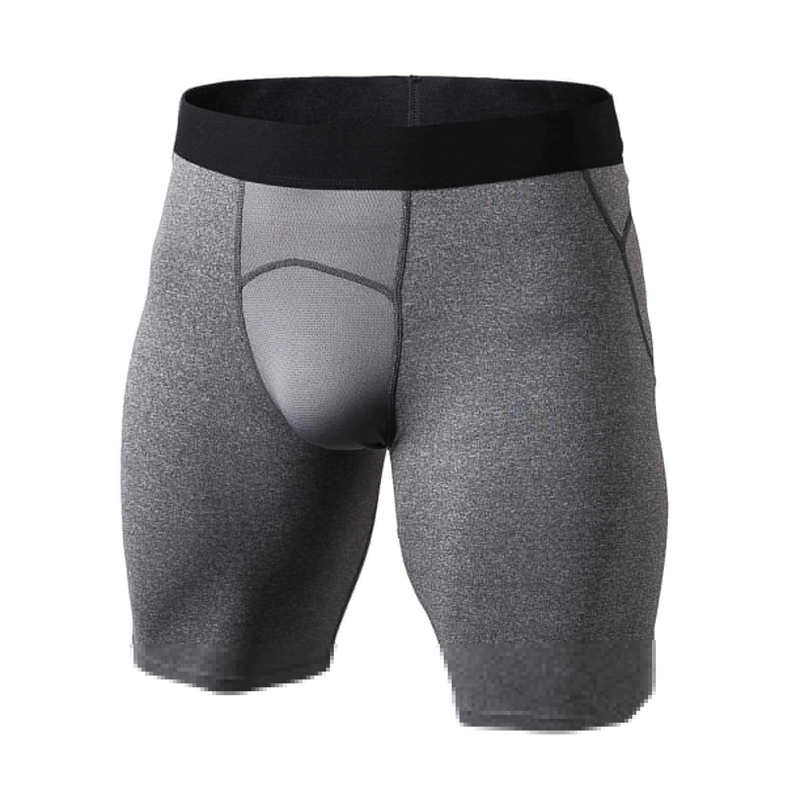 Sunxia Men's Grey Compression Shorts Running Tights Tight Dry And Breathable Mesh Splicing Sports Undershorts Base Layer Shorts Xxl