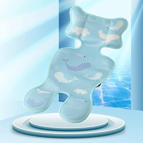 Miniatura 2 de Magik Almohadilla de forro de viscosa para bebé, asiento de automóvil, silla alta, almohada lateral de cuna (ballena azul)