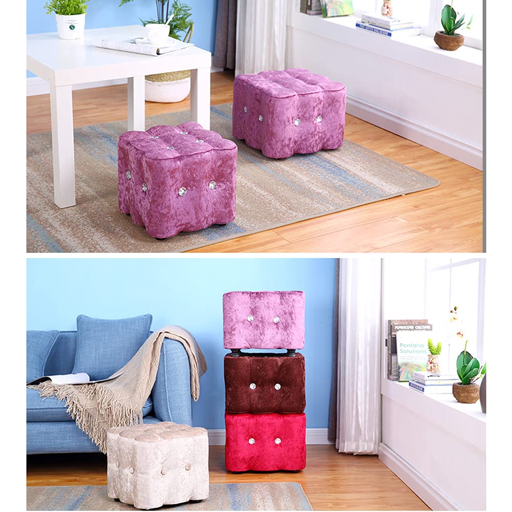 Amazon｜正方形プーフオットマンクッション、高さ25cm、豪華な