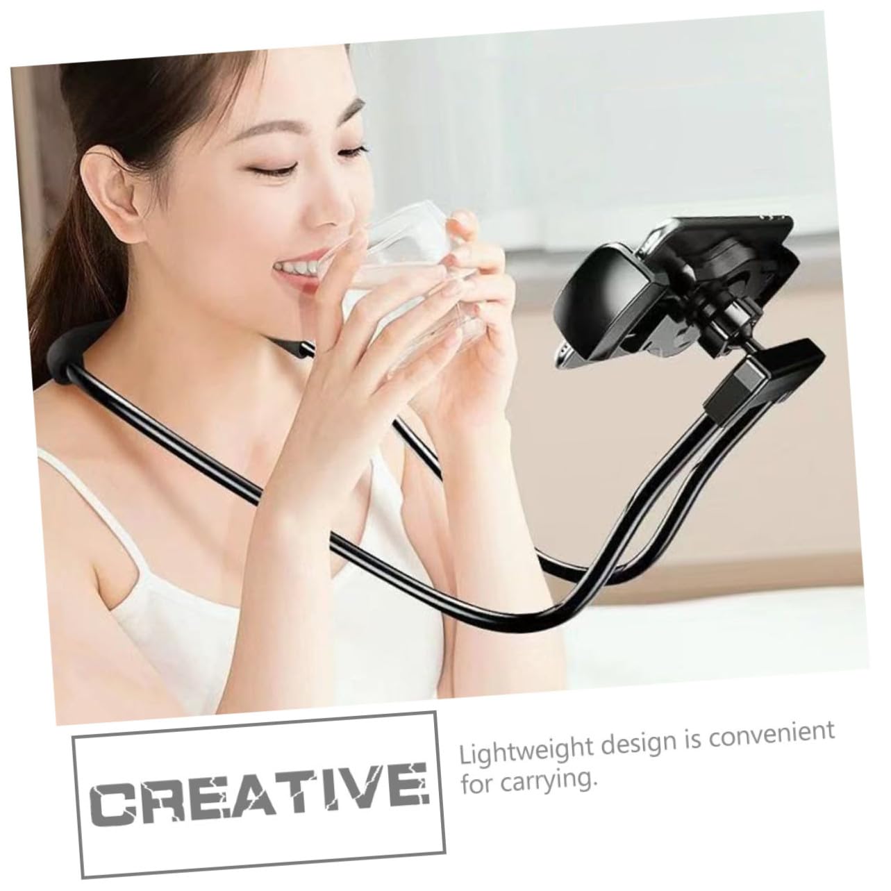 SEWACC Soporte Móvil Colgante Flexible para Cuello Soporte para Teléfono y Tabletas para Cama y Escritorio Negro