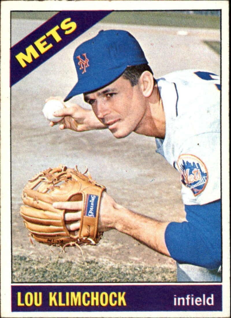 1966 Topps High Series 7 Baseball #589 Lou Klimchock SP New York Mets Set Break #1 Trading Card (Scans Show Actual Card)