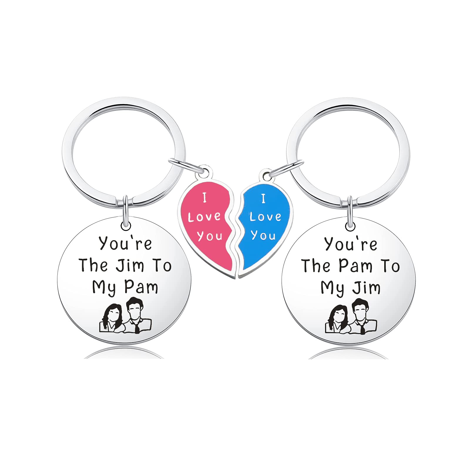 N\CYou are The Pam to My Jim Keychains Set The Office TV Show Inspired Gifts for Couples Wedding Anniversary
