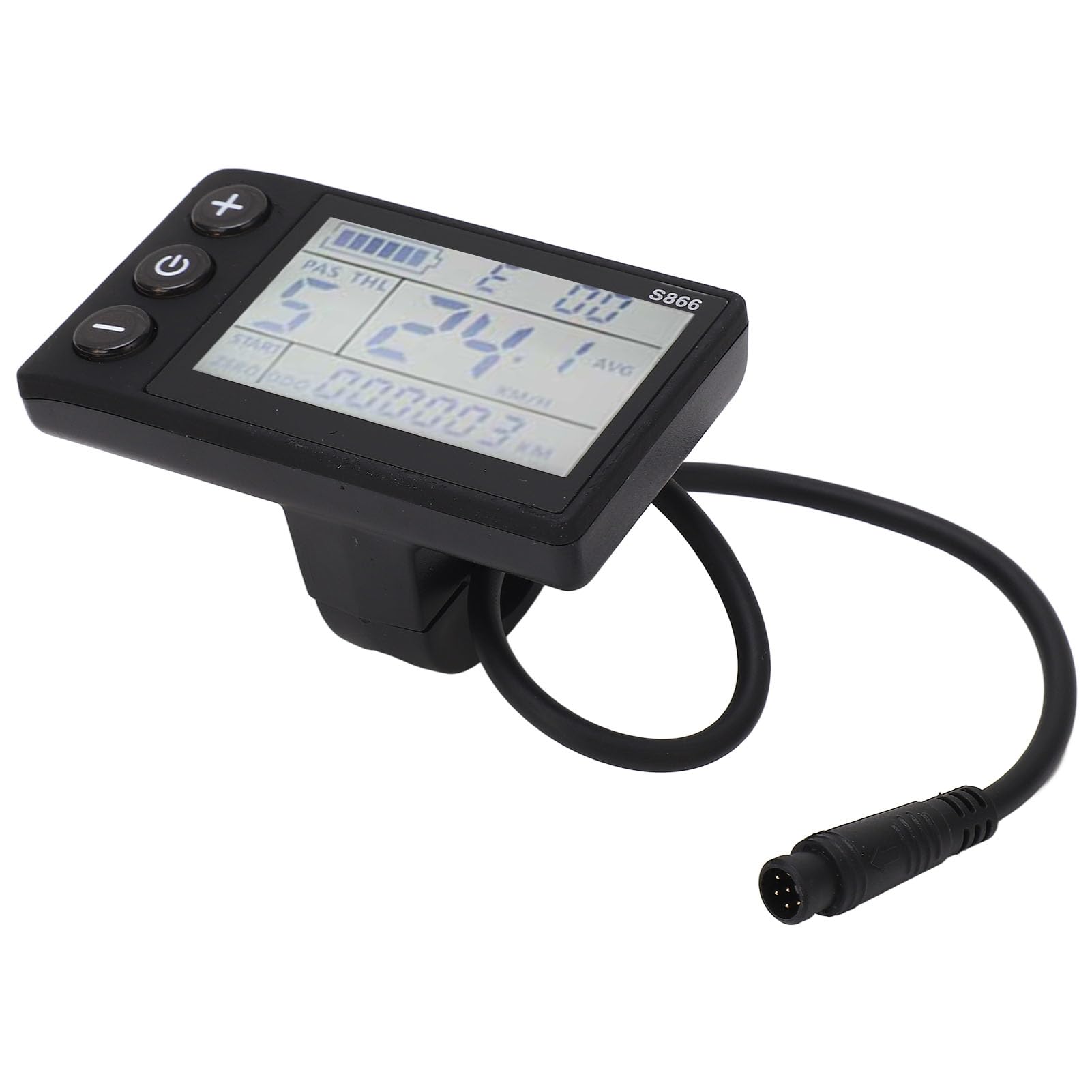 Fiets LCD-scherm, Elektrische Fiets S866 LCD-scherm Meter 24V 36V 48V Bedieningspaneel met Waterdichte Stekker