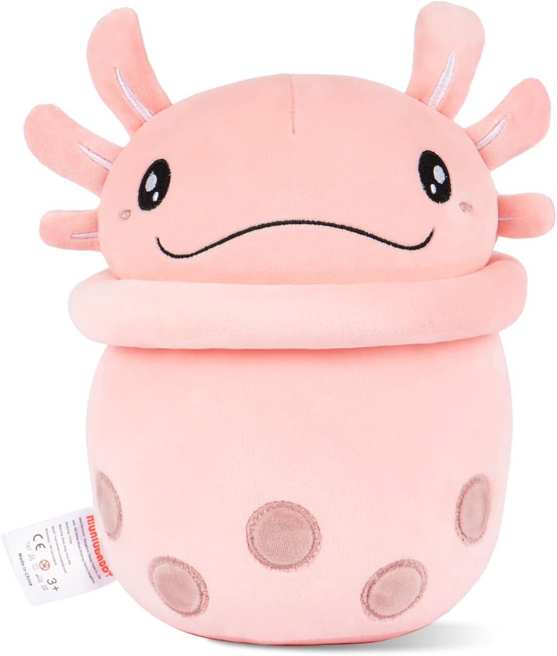 Niuniu Daddy Stuffed Boba Plushies Squishy Bubble Tea Plush Toy Pillow Cute Milk Tea Plushie Adorable Cuddle Pillow Stuffed Food Toy Great Gift for Birthday/Christmas (Axolotl, Medium) Medium Axolotl