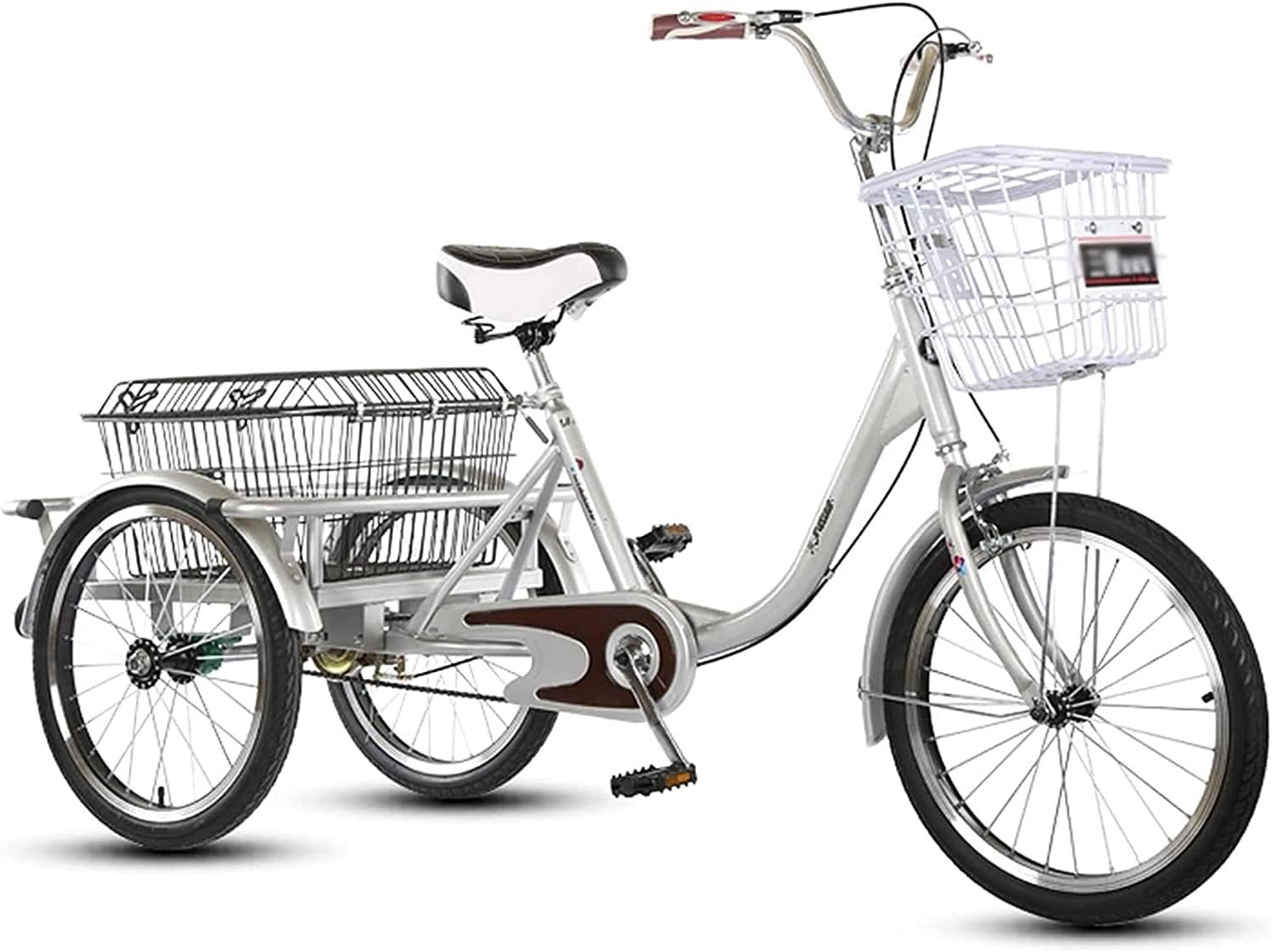 Adult Cargo Tricycles Beach Cruiser Bikes Shopping Single Speed Cargo Cruiser Trike Bike with Basket for Shopping Exercise Bicycle for Seniors Women Men Gift