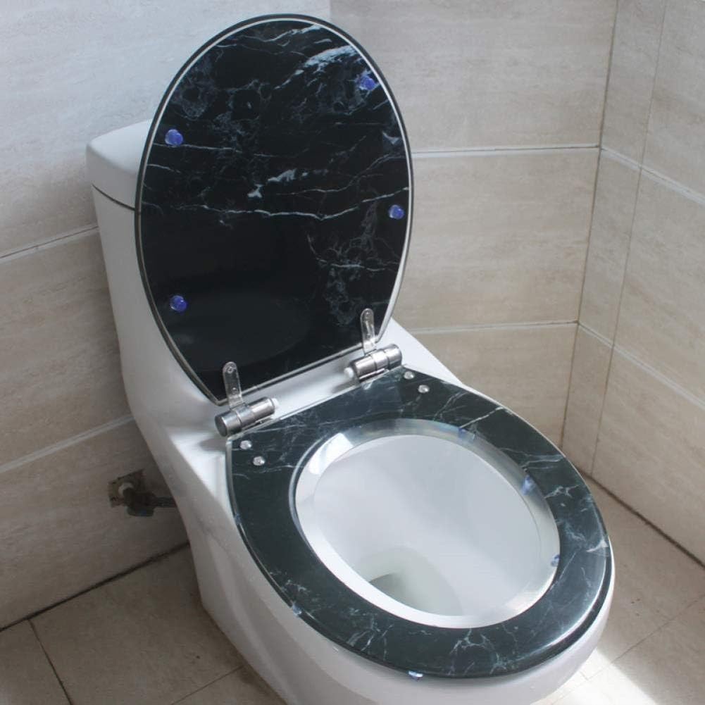 U-V Type Universal Toilet Seat Cover - Muted Soft-Close, Easy Clean, Multi-Color, Thicker Resin Toilet Lid