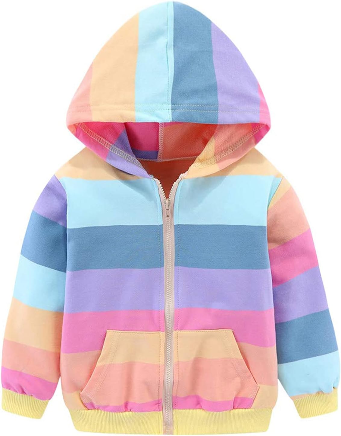 DDSOL Baby Girl Zip-up Jacket Toddler Hoodie Sweatshirt Light Winter Coat Fall Outwear 2t-7t