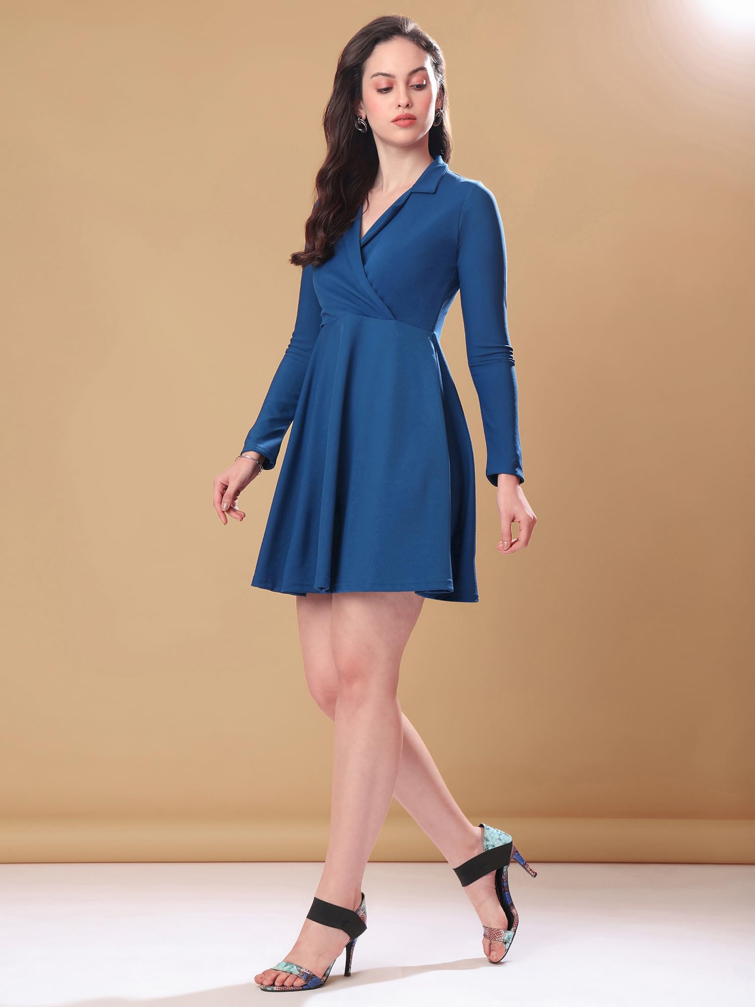 Purvaja Womens Fit & Flare Mini Dress (Bely-158_Dark Blue_Xx-Large)