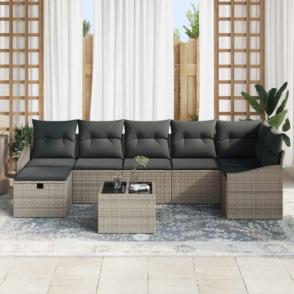 Juego de Sofá Seccional Modular para Jardín, Exterior y Terraza con Tejido de Poliratán Impermeable y Diseño Ergonómico, Fácil Ensamblaje para Patio