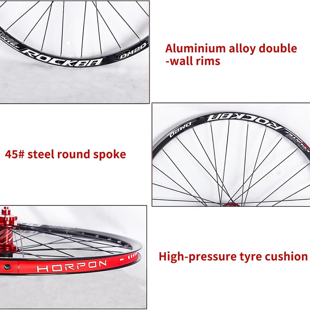 24/26/27,5/29 Zoll MTB Laufradsatz Aluminiumlegierung Felgen 32 Loch Steckachse Vorderrad 12/15 X 100 Mm Hinterrad 12 X 142 Mm Laufrad Scheibenbremse Nabe for 7-11-fach