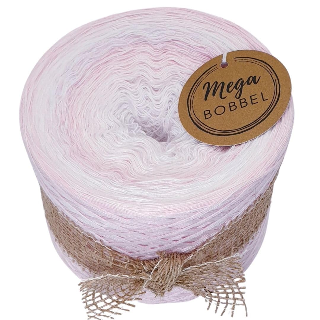 MegaBobbel*Zuckerwatte*A141* Farbverlaufsgarn - Lace Garn Bobbel Wolle zum Häkeln & Stricken - 50% Baumwolle/50% Polyacryl (4 fädig, 3750m)