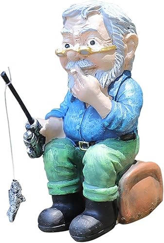 Miniatura 9 de Adornos de resina para pesca, decoración de estatua de anciano con gafas, utilizada para estanque de peces, estatua de jardín al aire libre, regalos