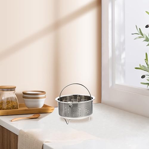 Miniatura 8 de Luxshiny Con soporte de malla de verduras al vapor con mango para hacer alimentos, moño de pescado al vapor multiusos en pulgadas, para hacer bollos