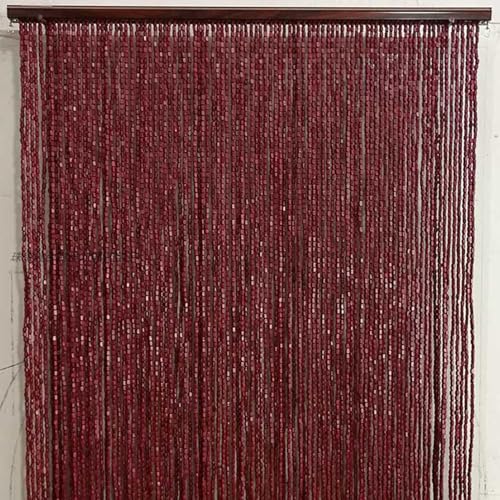 Cloison murale pour porte en perles de bois de bambou artisanale haut de gamme - 3