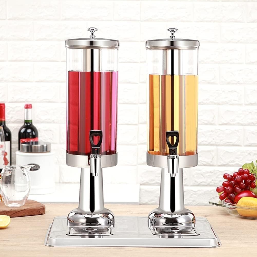 Dispensador de bebidas con grifo, contenedor de bebidas de acero inoxidable para bebidas frías y calientes, ideal para fiestas, eventos, catering, autoservicio doméstico, capacidad de 3 L a 9 L