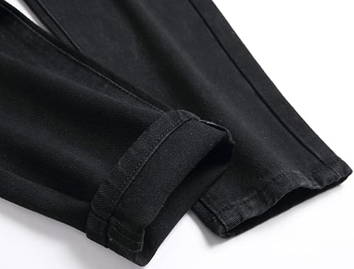 Miniatura 7 de Pantalones de mezclilla ajustados para niño, elásticos, de aspecto desgastado y desgarrado