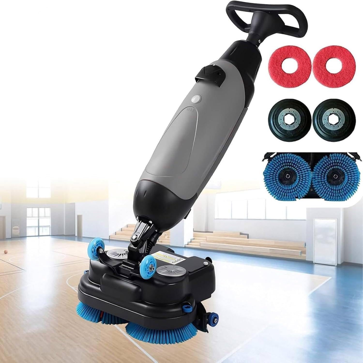 Lavapavimenti elettrico senza fili con batteria da 36 V, detergente professionale per pavimenti, doppia spazzola, larghezza di pulizia 43 cm, 13000 mq/h per pavimenti in piastrelle, legno e marmo