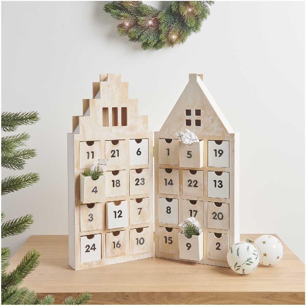 Adventskalender-Haus, mit 24 Schubladen, FSC 100%